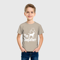 Футболка хлопковая детская The Dogfather - пародия, цвет: миндальный — фото 2