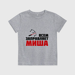 Футболка хлопковая детская Заправляет Миша, цвет: меланж