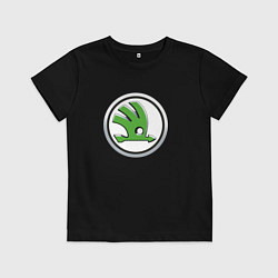 Футболка хлопковая детская SKODA, цвет: черный