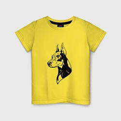 Футболка хлопковая детская Доберман Z, цвет: желтый
