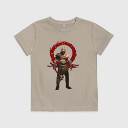 Футболка хлопковая детская GOD OF WAR, цвет: миндальный