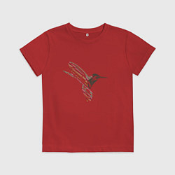 Футболка хлопковая детская Колибри, цвет: красный