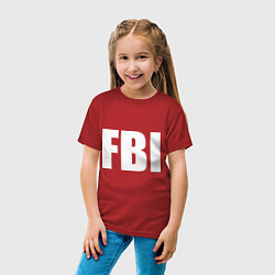 Футболка хлопковая детская FBI, цвет: красный — фото 2