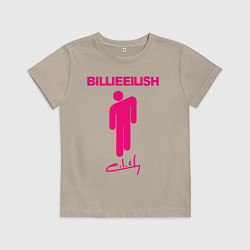 Футболка хлопковая детская BILLIE EILISH, цвет: миндальный