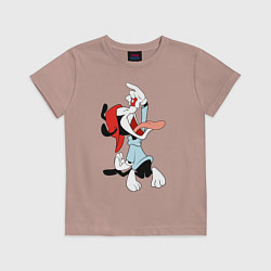 Футболка хлопковая детская Вакко Уорнер Animaniacs, цвет: пыльно-розовый
