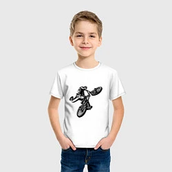Футболка хлопковая детская Велоспорт Z, цвет: белый — фото 2