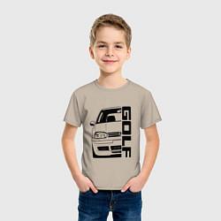 Футболка хлопковая детская Volkswagen Golf Z, цвет: миндальный — фото 2