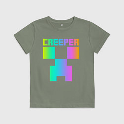 Футболка хлопковая детская MINECRAFT CREEPER, цвет: авокадо