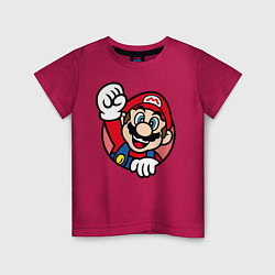 Футболка хлопковая детская Mario, цвет: маджента