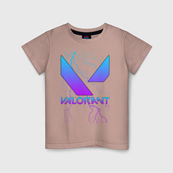 Футболка хлопковая детская VALORANT, цвет: пыльно-розовый