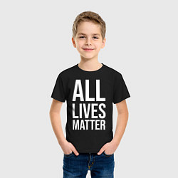 Футболка хлопковая детская ALL LIVES MATTER, цвет: черный — фото 2