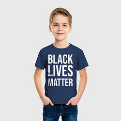 Футболка хлопковая детская BLACK LIVES MATTER, цвет: тёмно-синий — фото 2