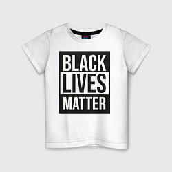 Футболка хлопковая детская BLACK LIVES MATTER, цвет: белый