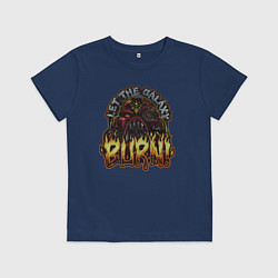 Футболка хлопковая детская Lets the galaxy burn, цвет: тёмно-синий
