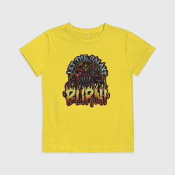 Футболка хлопковая детская Lets the galaxy burn, цвет: желтый