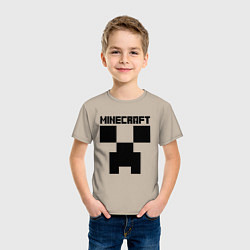 Футболка хлопковая детская MINECRAFT CREEPER, цвет: миндальный — фото 2
