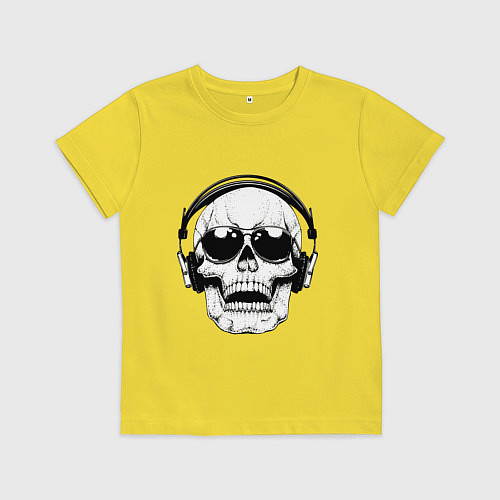 Детская футболка Skull Music lover / Желтый – фото 1