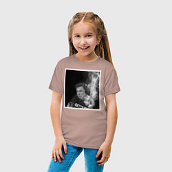 Футболка хлопковая детская MASK, цвет: пыльно-розовый — фото 2
