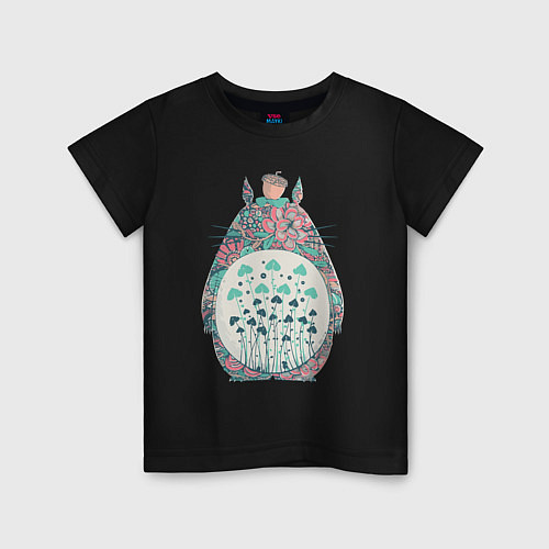 Детская футболка Flower Totoro / Черный – фото 1