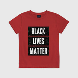 Футболка хлопковая детская Black lives matter Z, цвет: красный