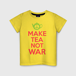 Футболка хлопковая детская Make tea not war, цвет: желтый