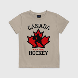 Футболка хлопковая детская Canada Hockey, цвет: миндальный