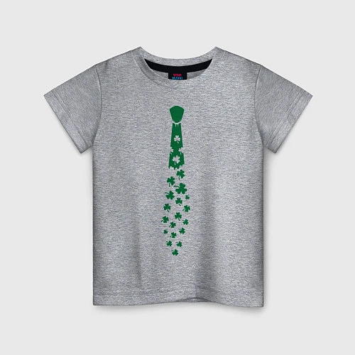 Детская футболка Галстук с трилистниками / Меланж – фото 1
