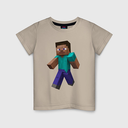 Детская футболка Minecraft персонаж / Миндальный – фото 1