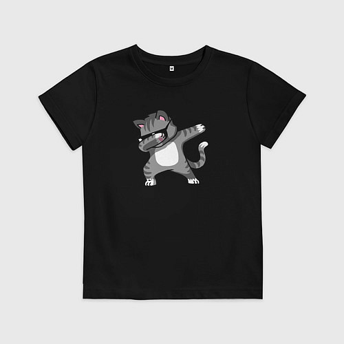 Детская футболка Котик dub / Черный – фото 1