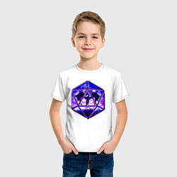 Футболка хлопковая детская DnD, d20, Dragon, Дракон, ДнД, цвет: белый — фото 2