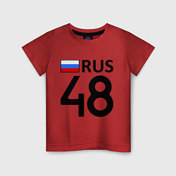 Футболка хлопковая детская RUS 48, цвет: красный