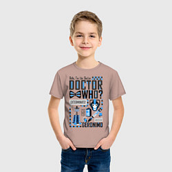 Футболка хлопковая детская Hello, i'm the Doctor, цвет: пыльно-розовый — фото 2