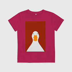 Футболка хлопковая детская Утка, цвет: маджента