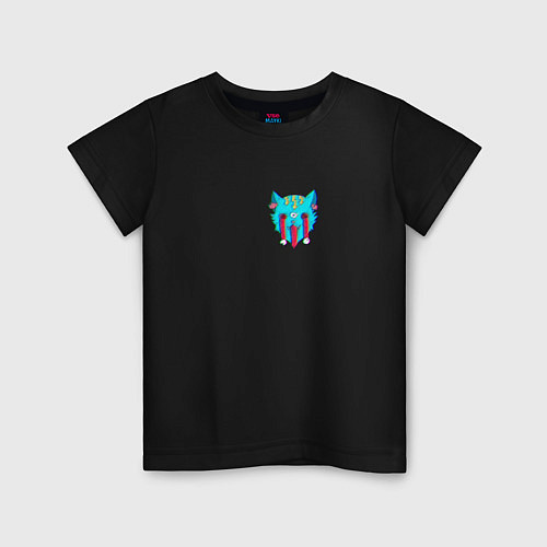 Детская футболка Кислотный Кот / Черный – фото 1