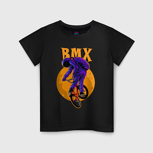 Детская футболка BMX - moon - space / Черный – фото 1