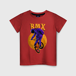 Футболка хлопковая детская BMX - moon - space, цвет: красный