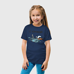 Футболка хлопковая детская Утёнок Су-34, цвет: тёмно-синий — фото 2