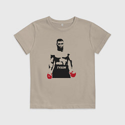 Футболка хлопковая детская Майк Тайсон, цвет: миндальный