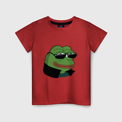 Футболка хлопковая детская Pepe в очках EZ, цвет: красный