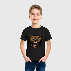 Футболка хлопковая детская Злой Медведь, цвет: черный — фото 2