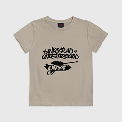 Футболка хлопковая детская Tankograd Underground, цвет: миндальный