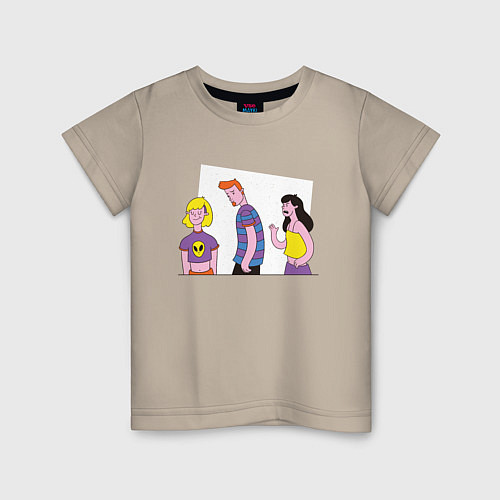 Детская футболка Неверный парень мем / Миндальный – фото 1