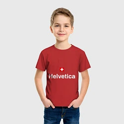 Футболка хлопковая детская Helvetica Type, цвет: красный — фото 2