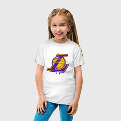 Футболка хлопковая детская Lakers, цвет: белый — фото 2