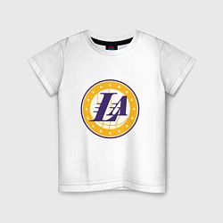 Футболка хлопковая детская LA Lakers, цвет: белый