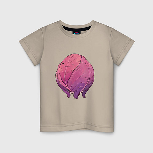 Детская футболка Фиолетовая капуста / Миндальный – фото 1