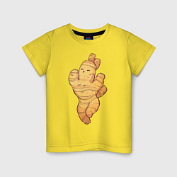 Футболка хлопковая детская Весёлый имбирь, цвет: желтый