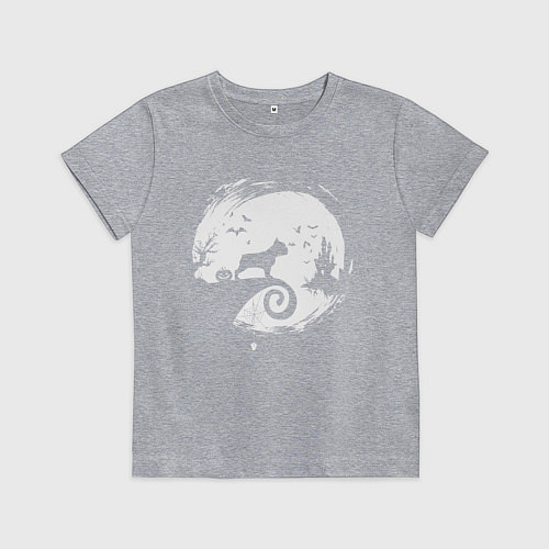 Детская футболка Полнолуние Французский бульдог / Меланж – фото 1