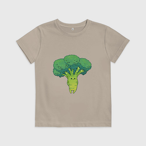 Детская футболка Симпатичный брокколи / Миндальный – фото 1