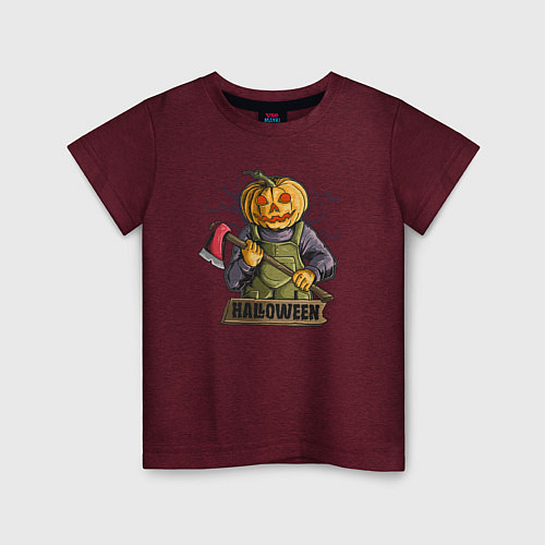 Детская футболка Halloween / Меланж-бордовый – фото 1